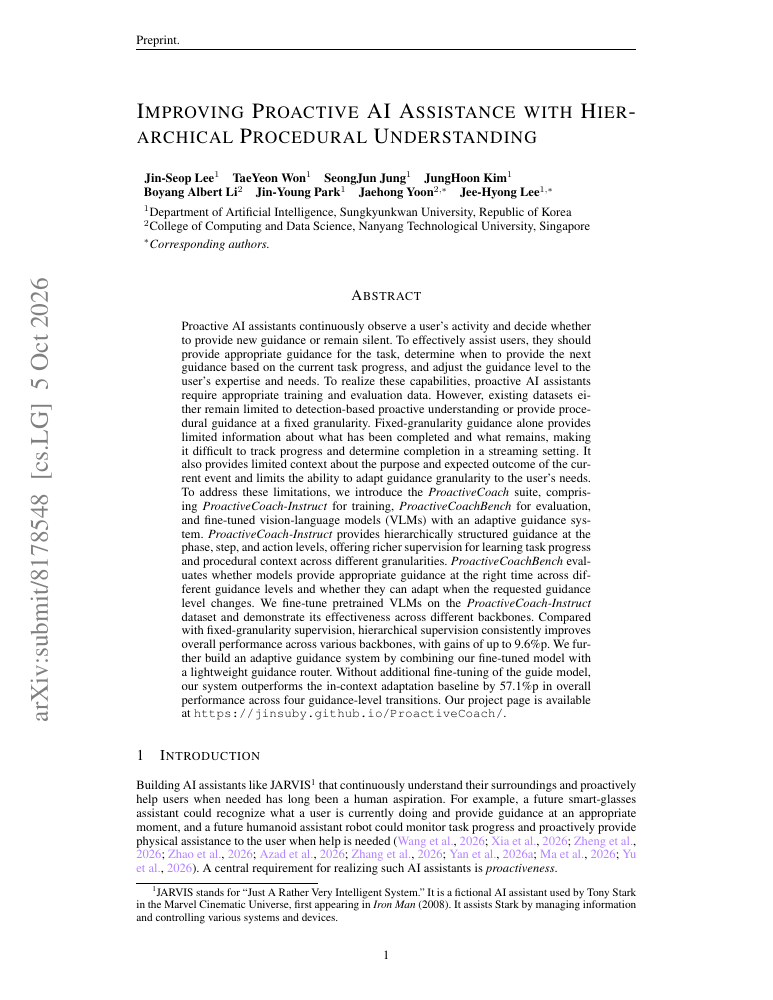 First page of the ProactiveCoach preprint